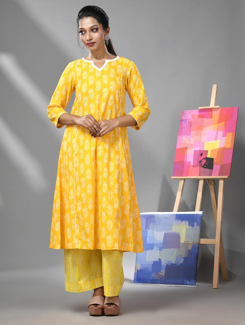 women three quarter sleeve a-line kurta - 21291361 -  Zoom Image - 0