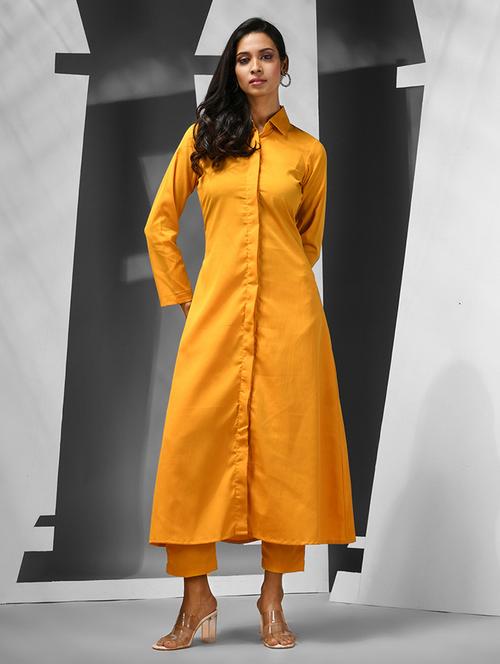 women three quarter sleeve a-line kurta - 21291374 -  Standard Image - 0