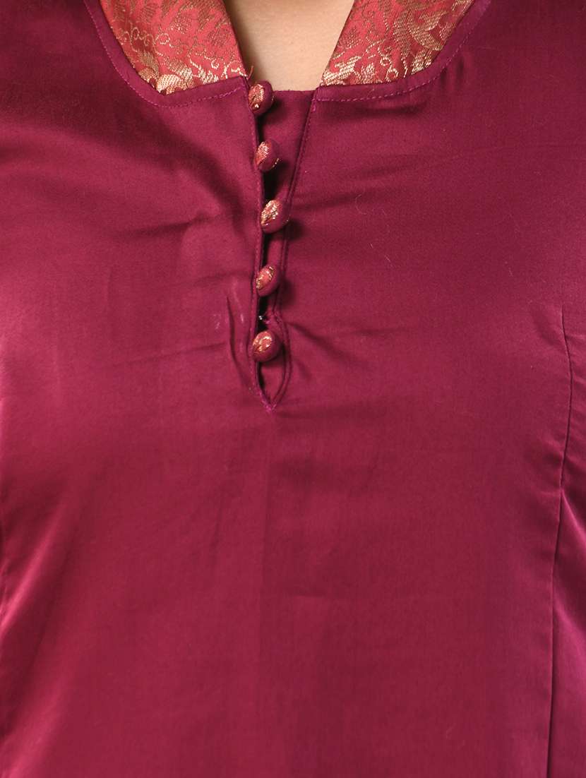women three quarter sleeve straight kurta - 21291388 - Standard Image - 4