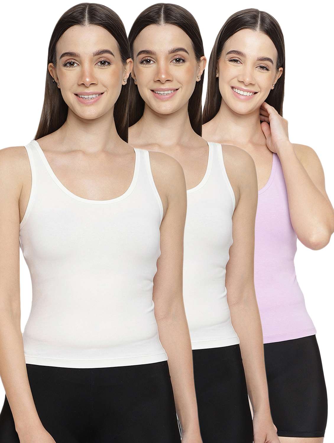 women pack of 3 solid camisoles