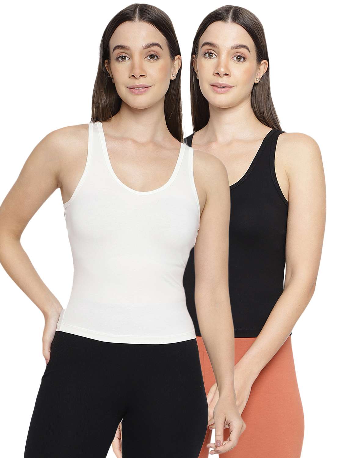 women pack of 2 solid camisoles