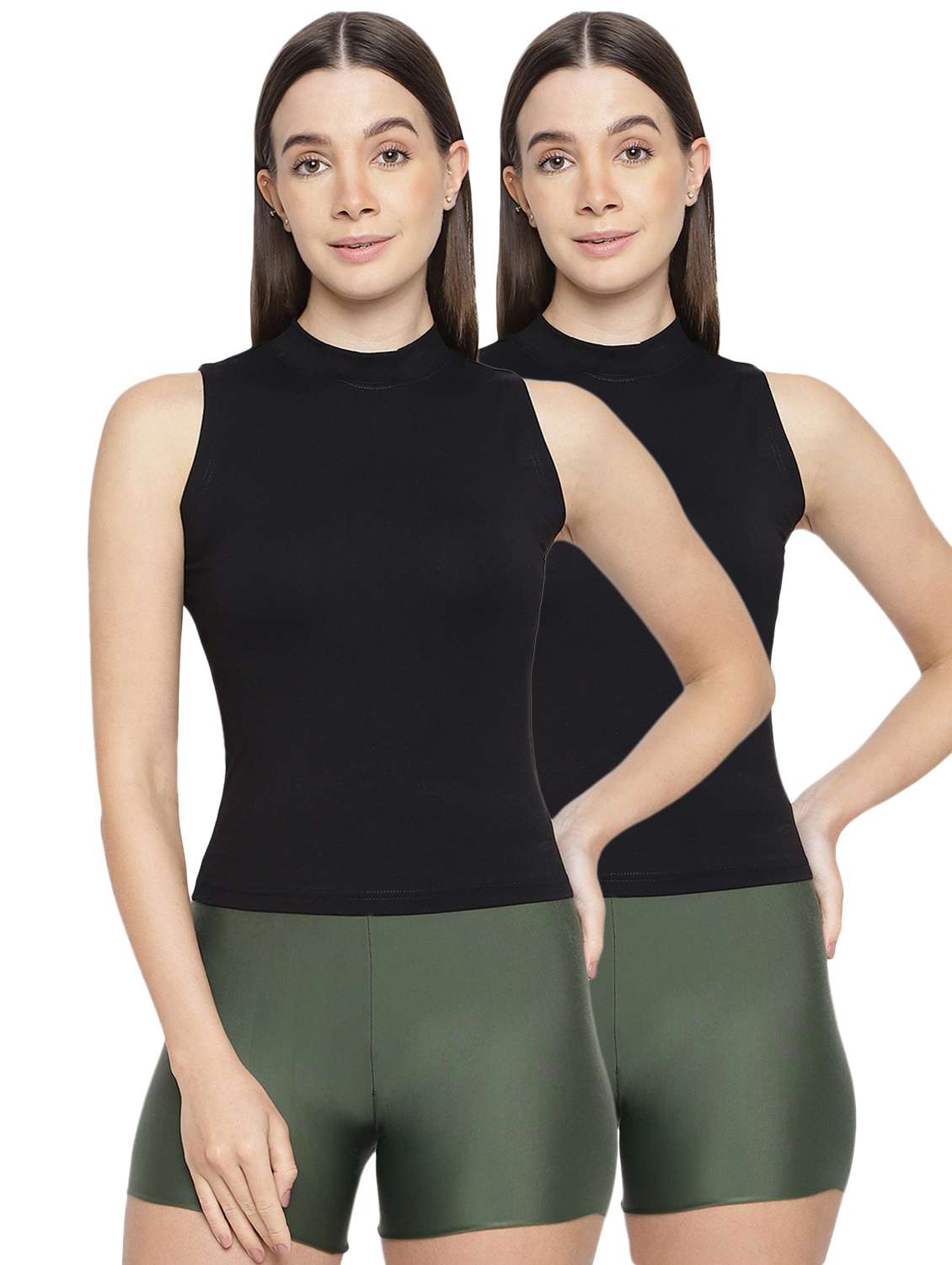 women pack of 2 solid camisoles