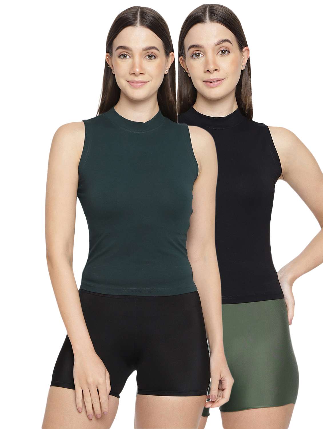 women pack of 2 solid camisoles