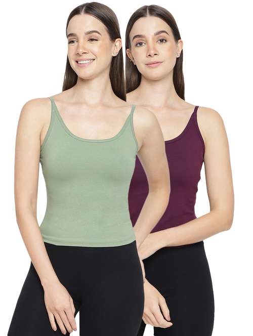 women pack of 2 solid camisoles