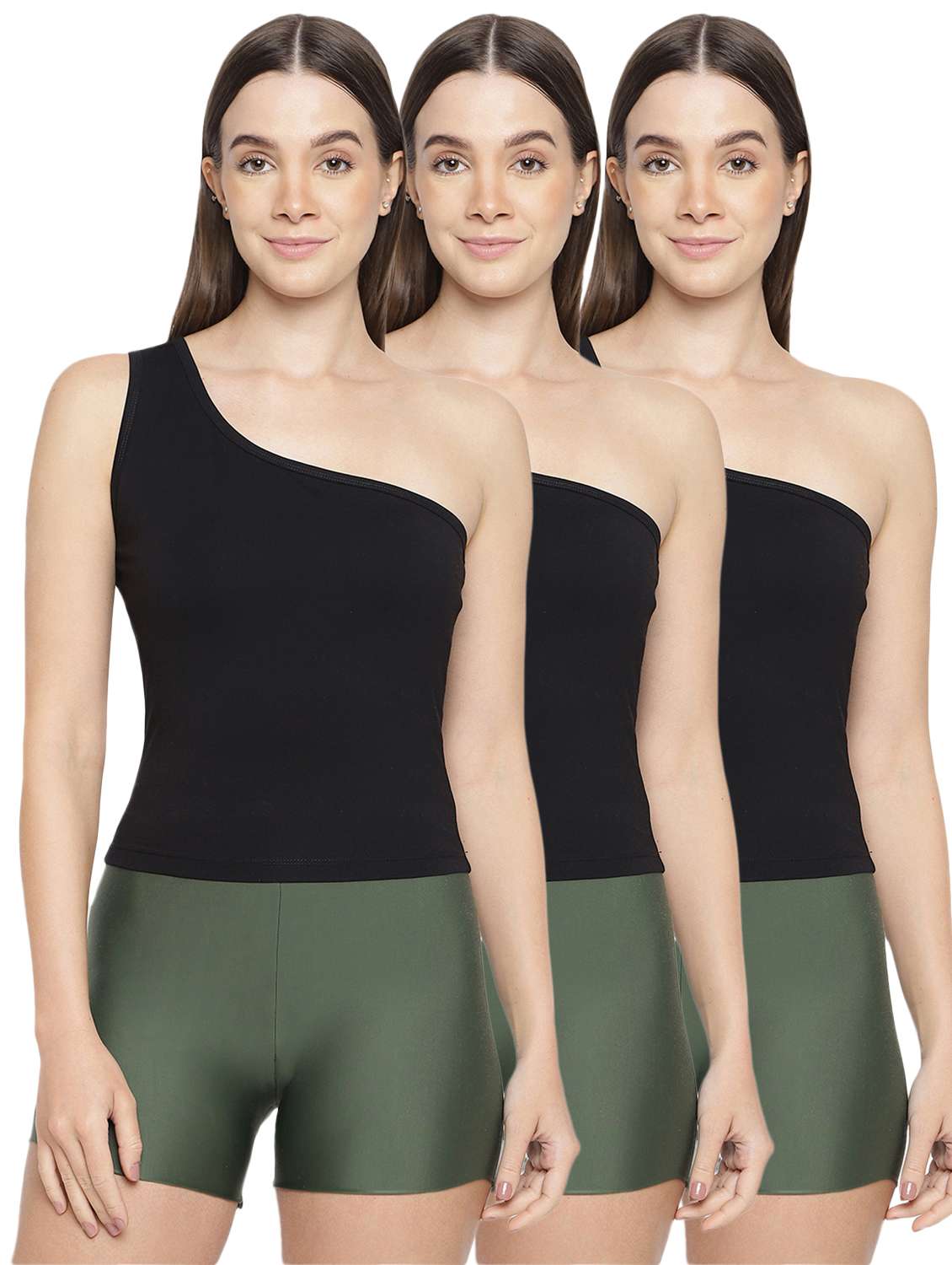 women pack of 3 solid camisoles