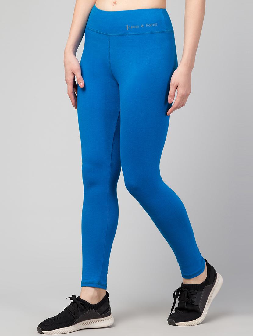 blue cotton blend regular yoga pant - 21292030 - Standard Image - 1