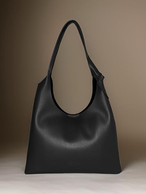 black leatherette handbag - 21292073 - Standard Image - 0