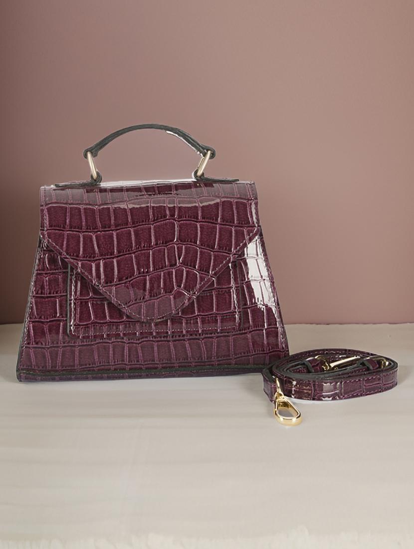 maroon leatherette sling bag - 21292121 -  Zoom Image - 0