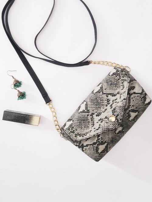 black leatherette sling bag - 21292124 -  Standard Image - 0