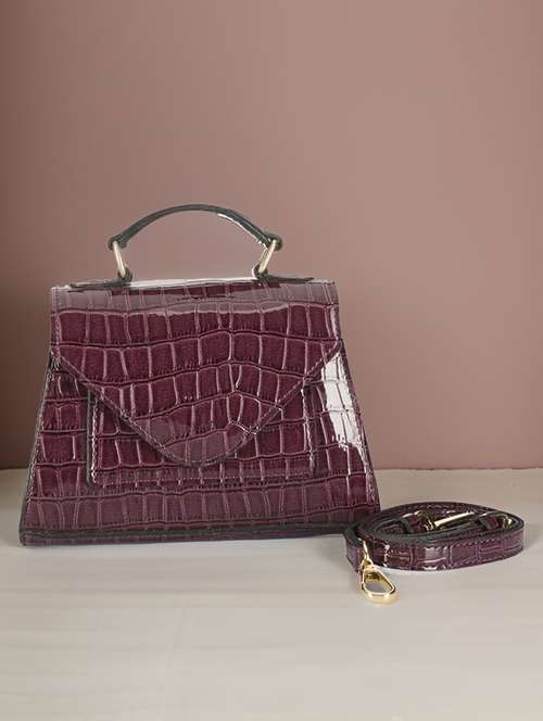maroon leatherette sling bag - 21292133 -  Standard Image - 0
