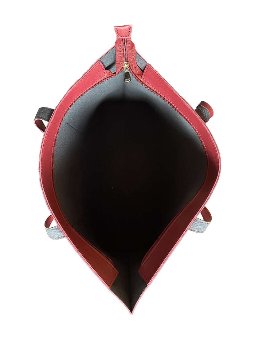 maroon leatherette regular tote - 21292140 -  Standard Image - 1