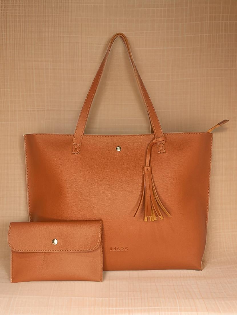 tan leatherette regular tote