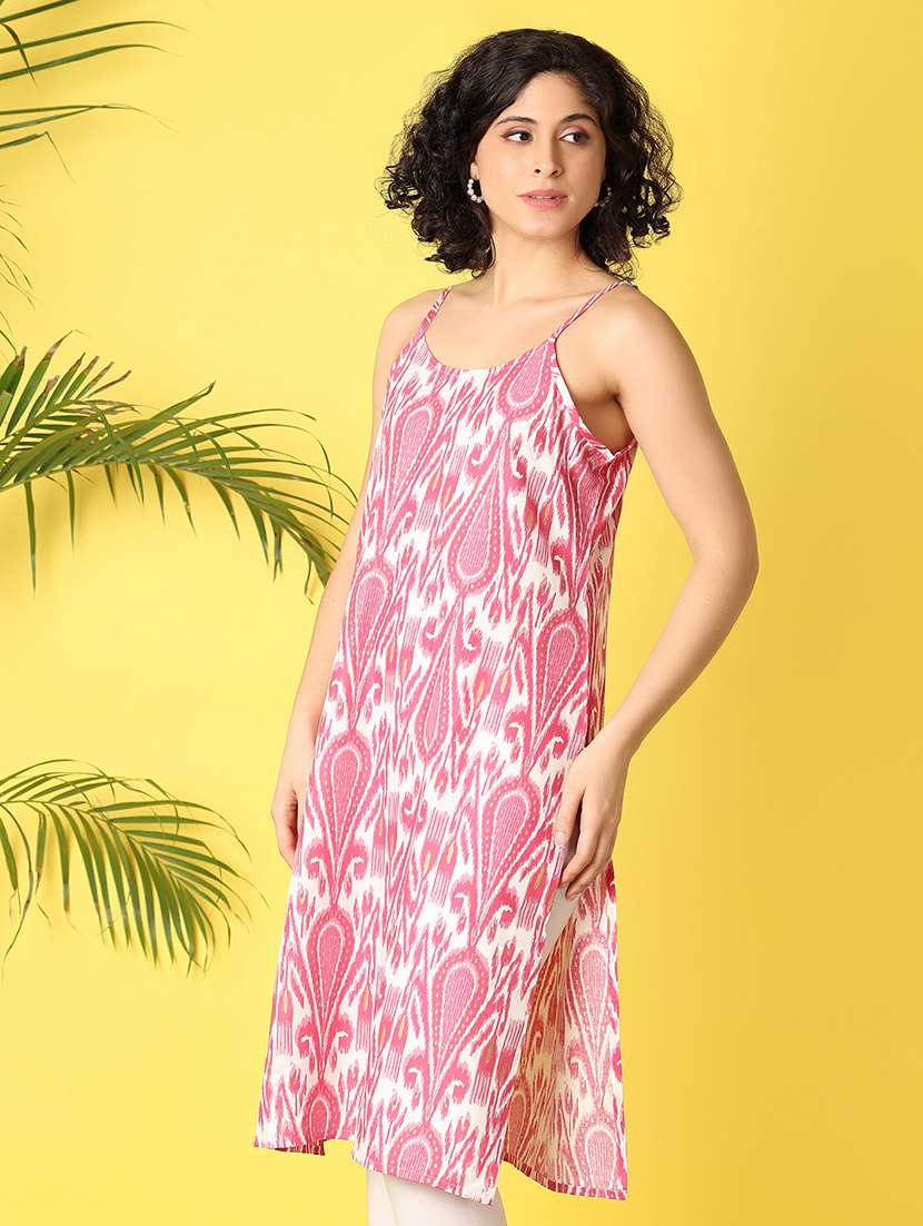 women pink rayon straight kurta - 21292274 -  Standard Image - 1