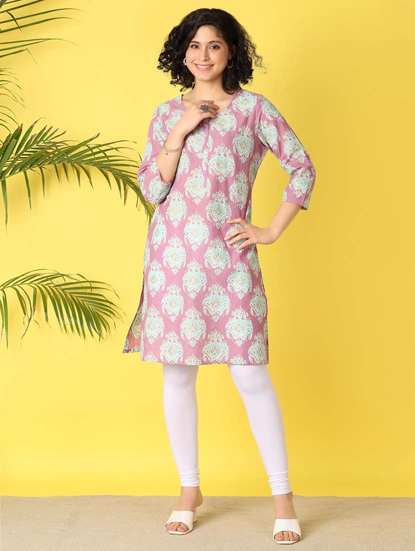 women purple cotton straight kurta - 21292279 -  Standard Image - 4