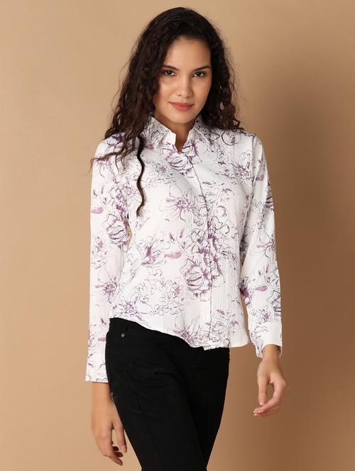women white polyester regular shirt - 21292282 -  Standard Image - 0