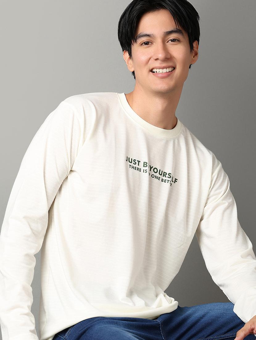 off white cotton front print tshirt - 21292284 - Standard Image - 1