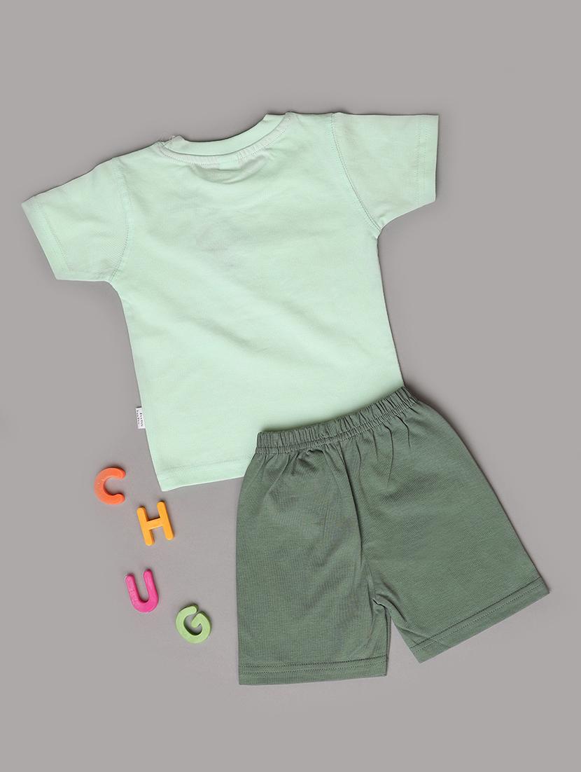 kids green cotton shorts set  - 21292402 -  Standard Image - 1