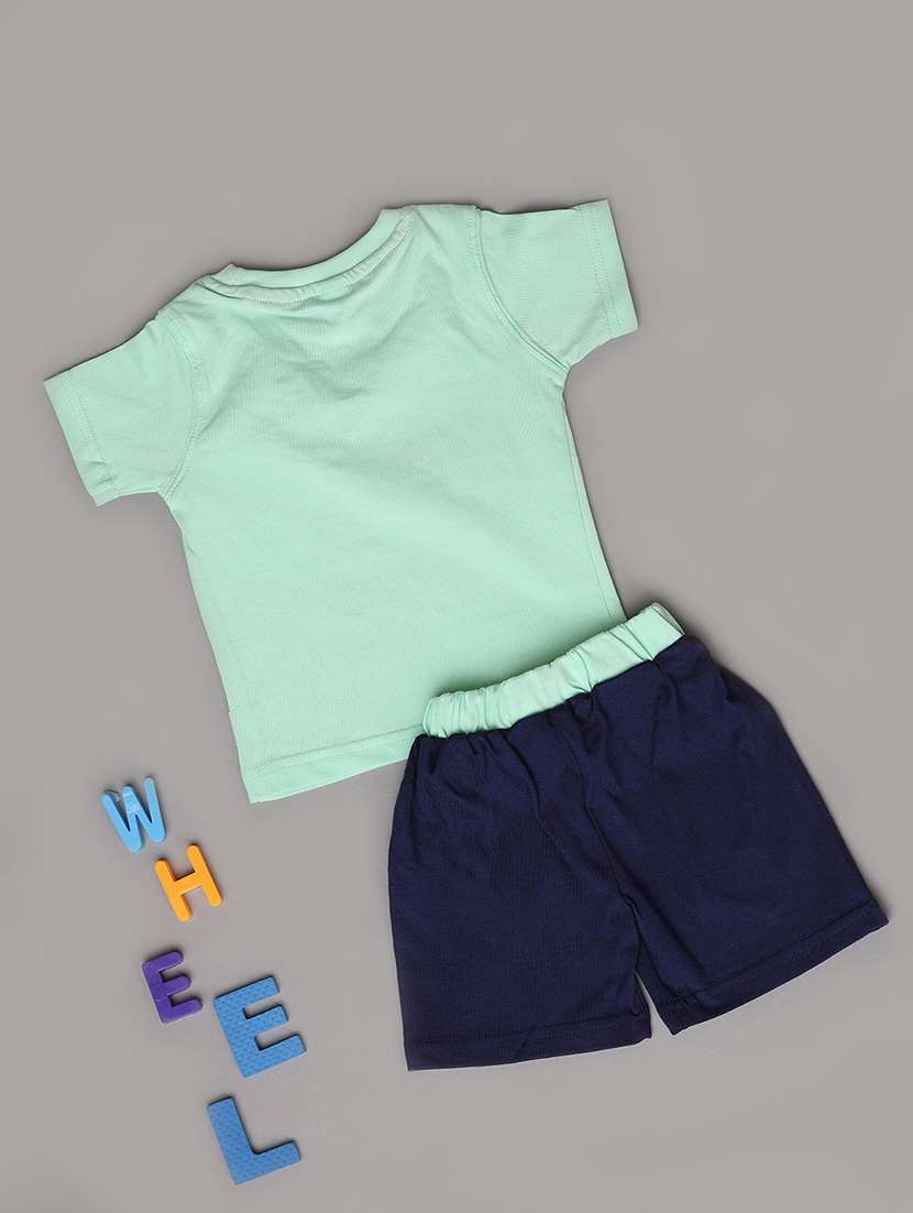 kids green cotton shorts set  - 21292406 -  Standard Image - 1