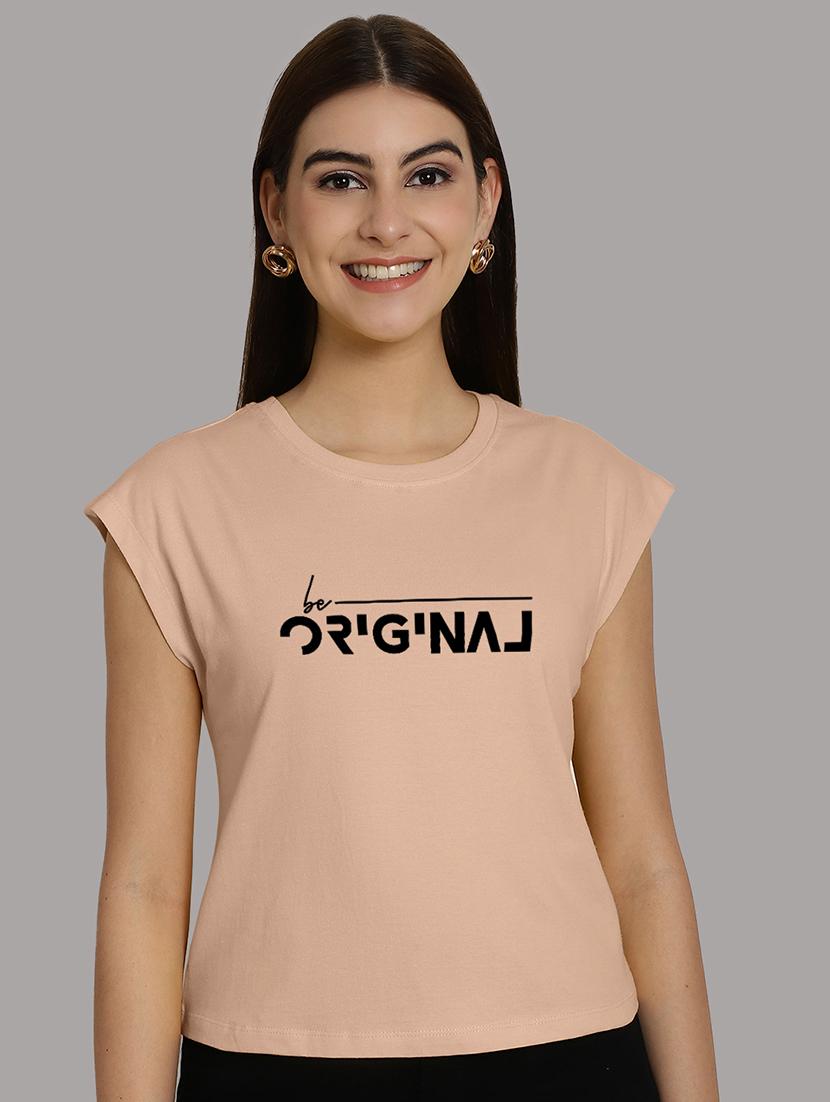 women printed round neck crop top - 21292477 - Zoom Image - 0