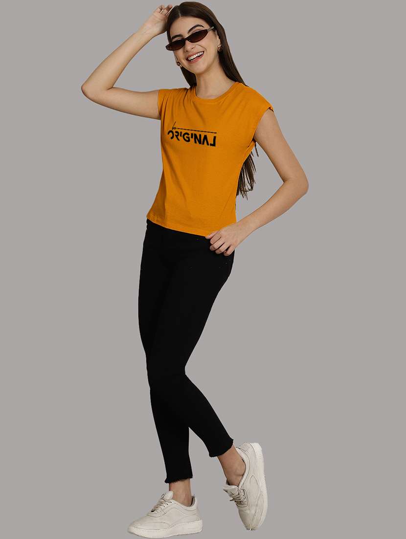 women printed round neck crop top - 21292478 - Standard Image - 4