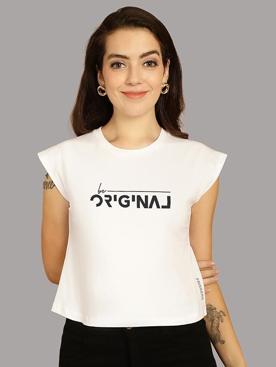 women printed round neck crop top - 21292485 -  Zoom Image - 0