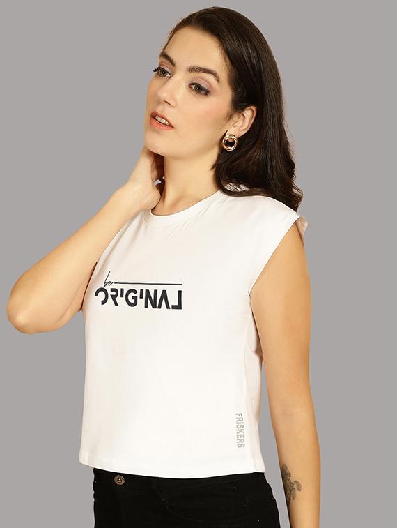 women printed round neck crop top - 21292485 -  Standard Image - 1
