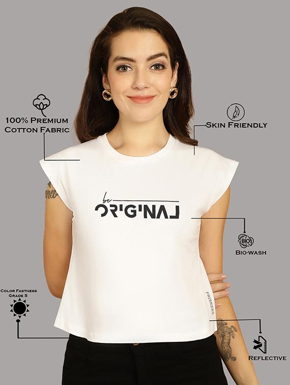 women printed round neck crop top - 21292485 - Standard Image - 4