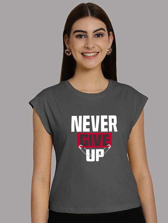 women printed round neck crop top - 21292486 -  Zoom Image - 0