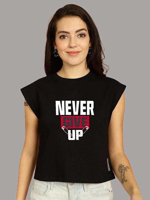 women printed round neck crop top - 21292496 -  Zoom Image - 0