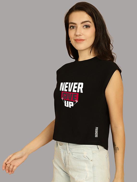 women printed round neck crop top - 21292496 -  Standard Image - 1