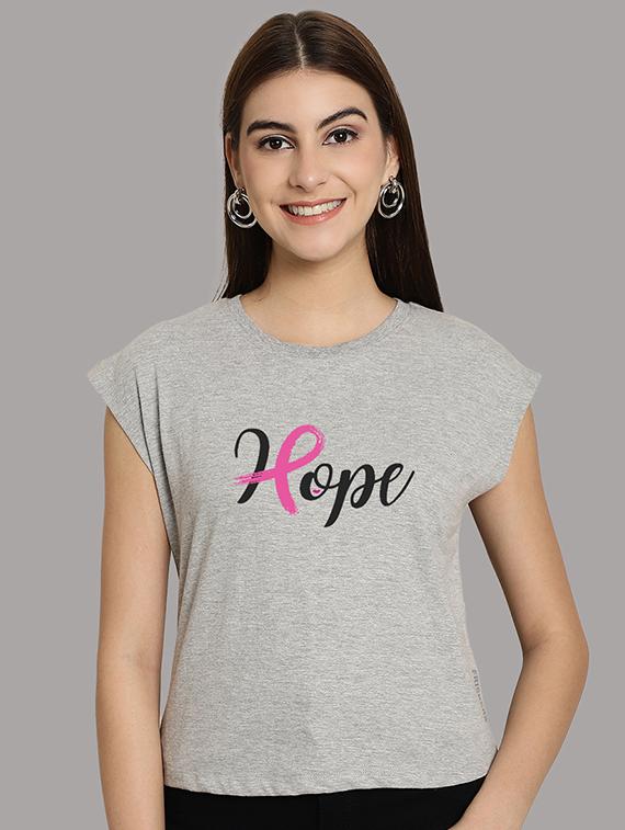 women printed round neck crop top