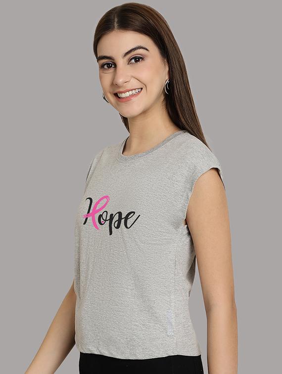 women printed round neck crop top - 21292502 - Standard Image - 1