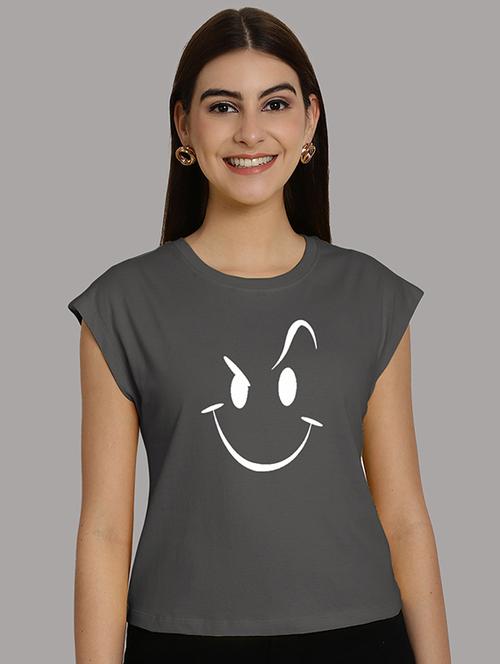 women printed round neck crop top - 21292504 -  Standard Image - 0