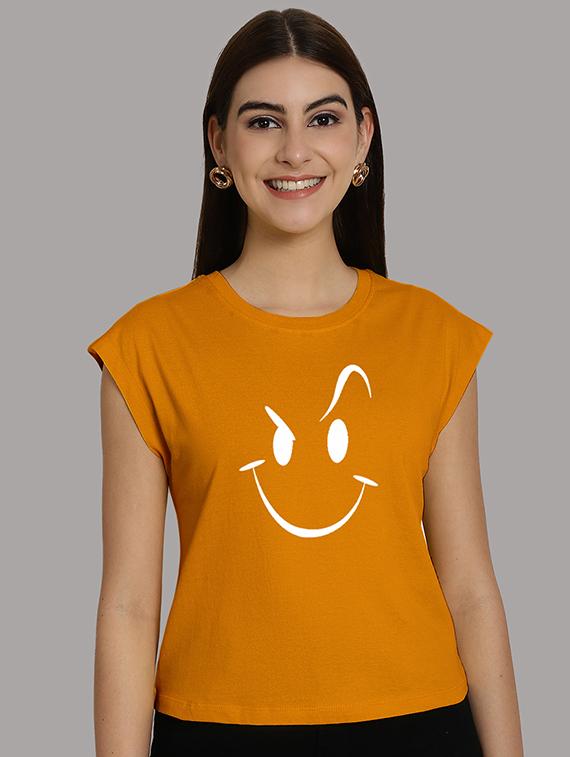 women printed round neck crop top - 21292506 -  Zoom Image - 0