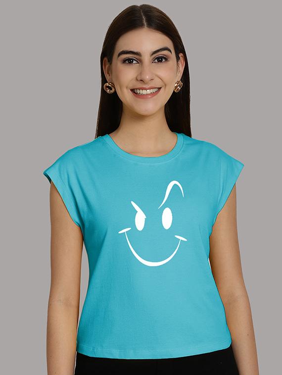 women printed round neck crop top - 21292508 - Zoom Image - 0
