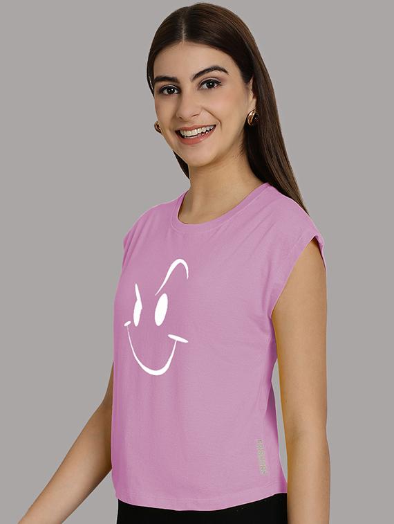 women printed round neck crop top - 21292510 - Standard Image - 1