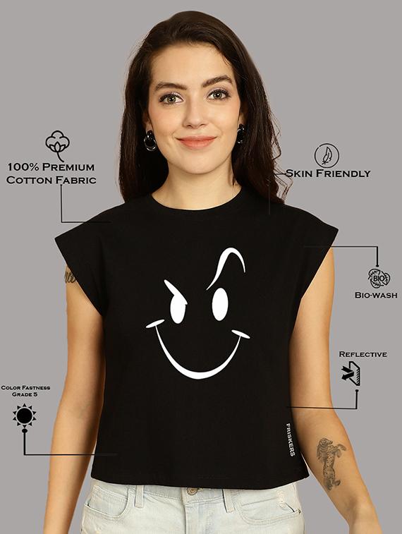 women printed round neck crop top - 21292515 - Standard Image - 4