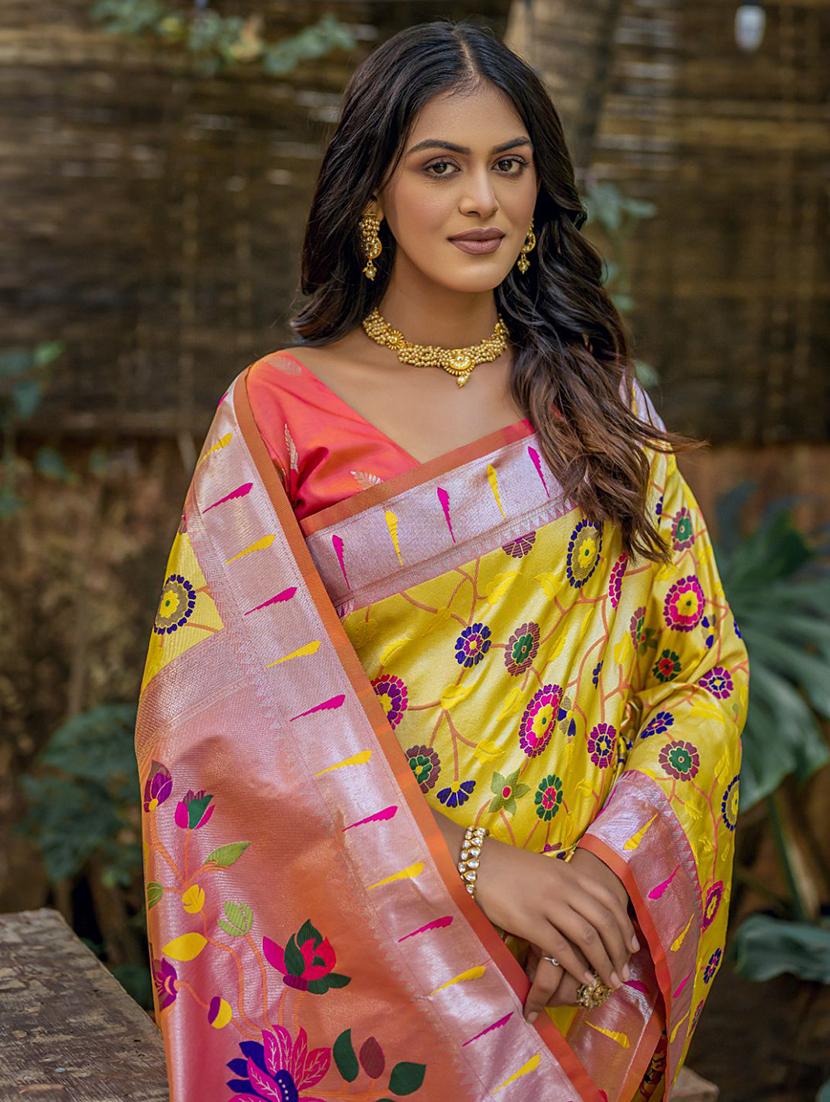 women self design paithani saree with blouse - 21294601 -  Standard Image - 1