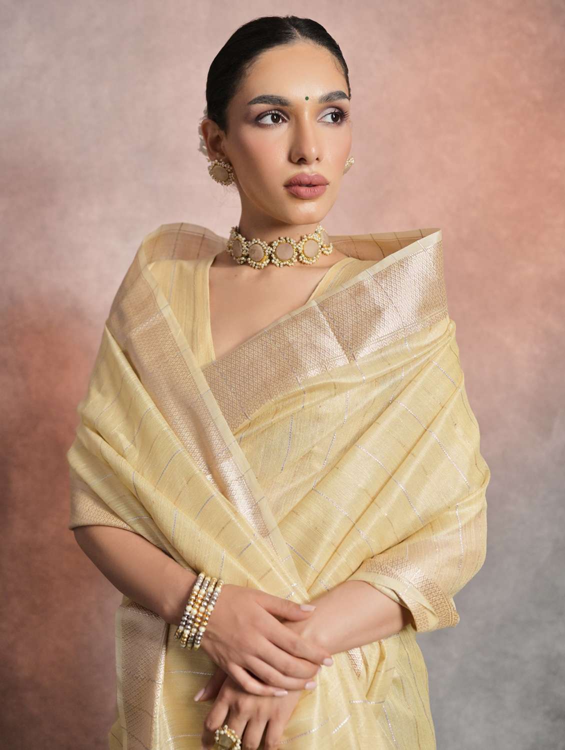 women yellow self design mysore silk saree with blouse - 21294617 -  Standard Image - 1