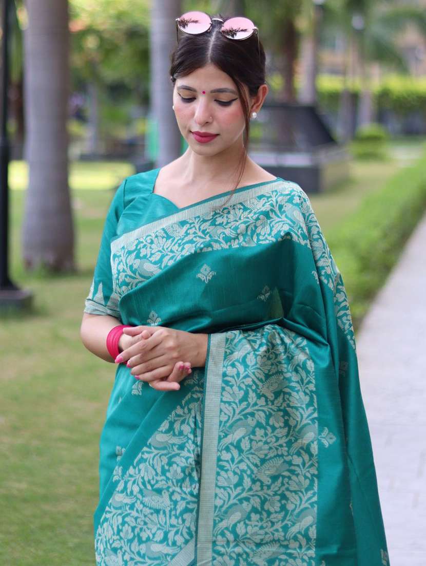 women blue bhagalpuri saree with blouse - 21294679 - Standard Image - 1
