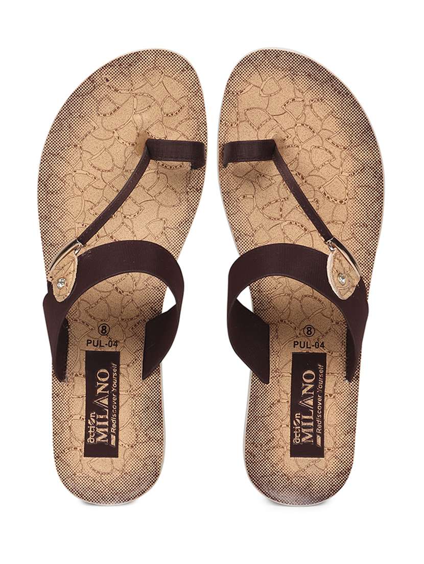 women beige one toe slippers - 21295046 -  Standard Image - 4