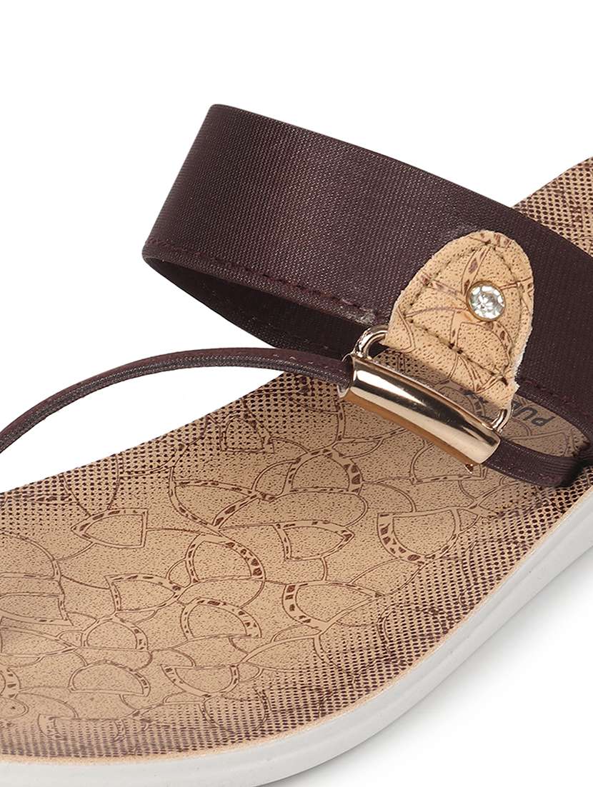 women beige one toe slippers - 21295046 -  Standard Image - 6