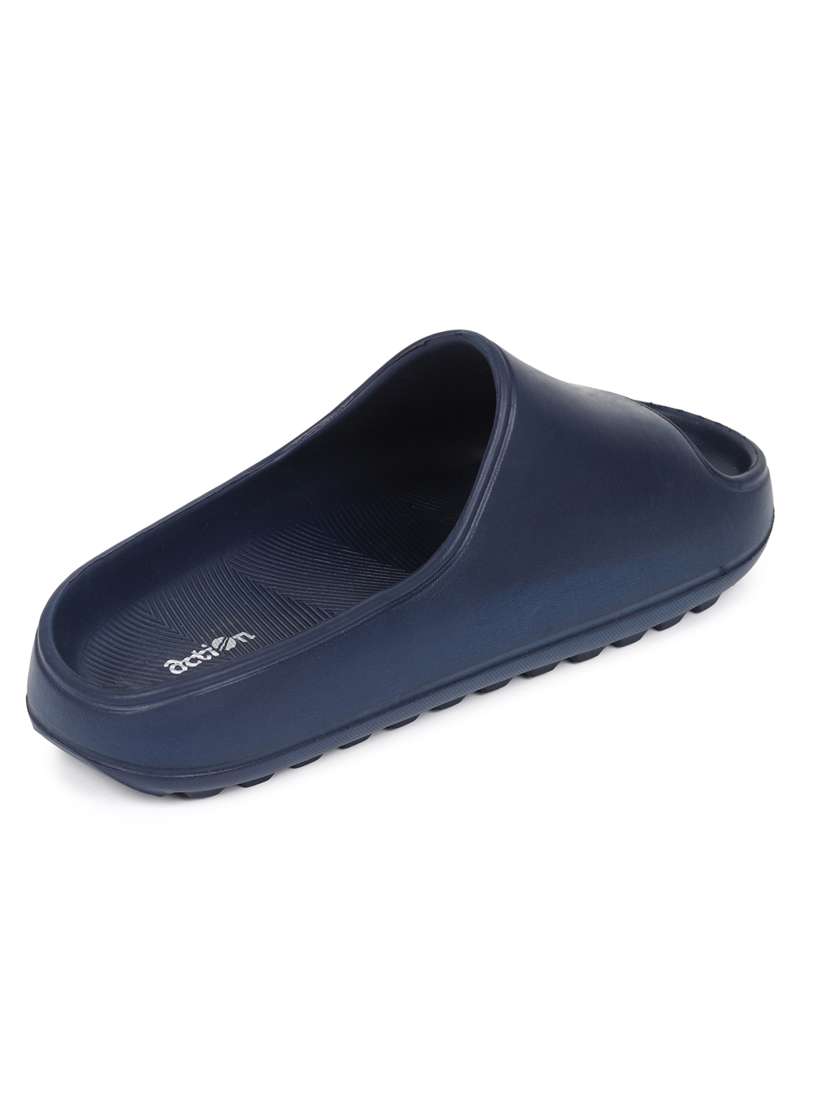 women navy blue slides