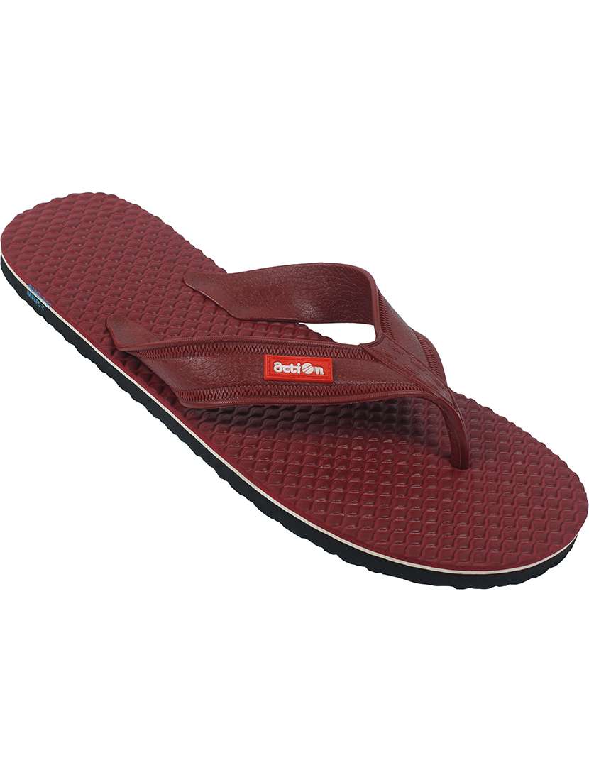 men maroon slip on slipper
