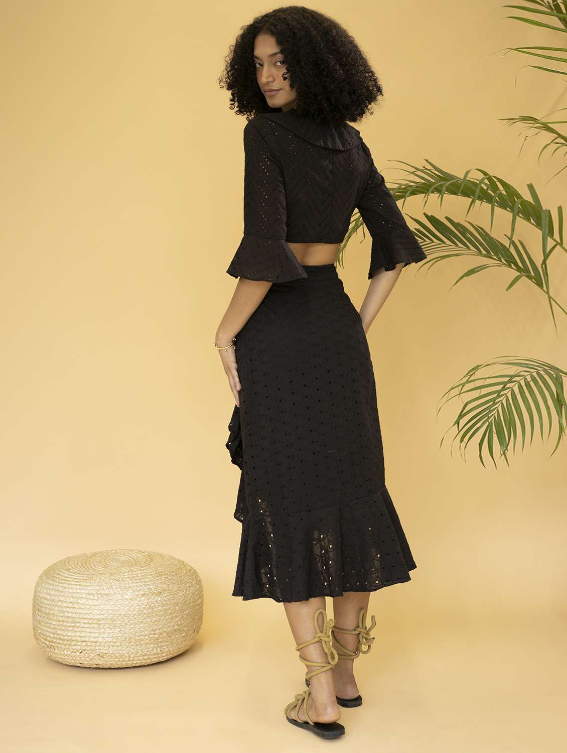 women schiffli detailed ruffled top - 21295242 -  Standard Image - 4