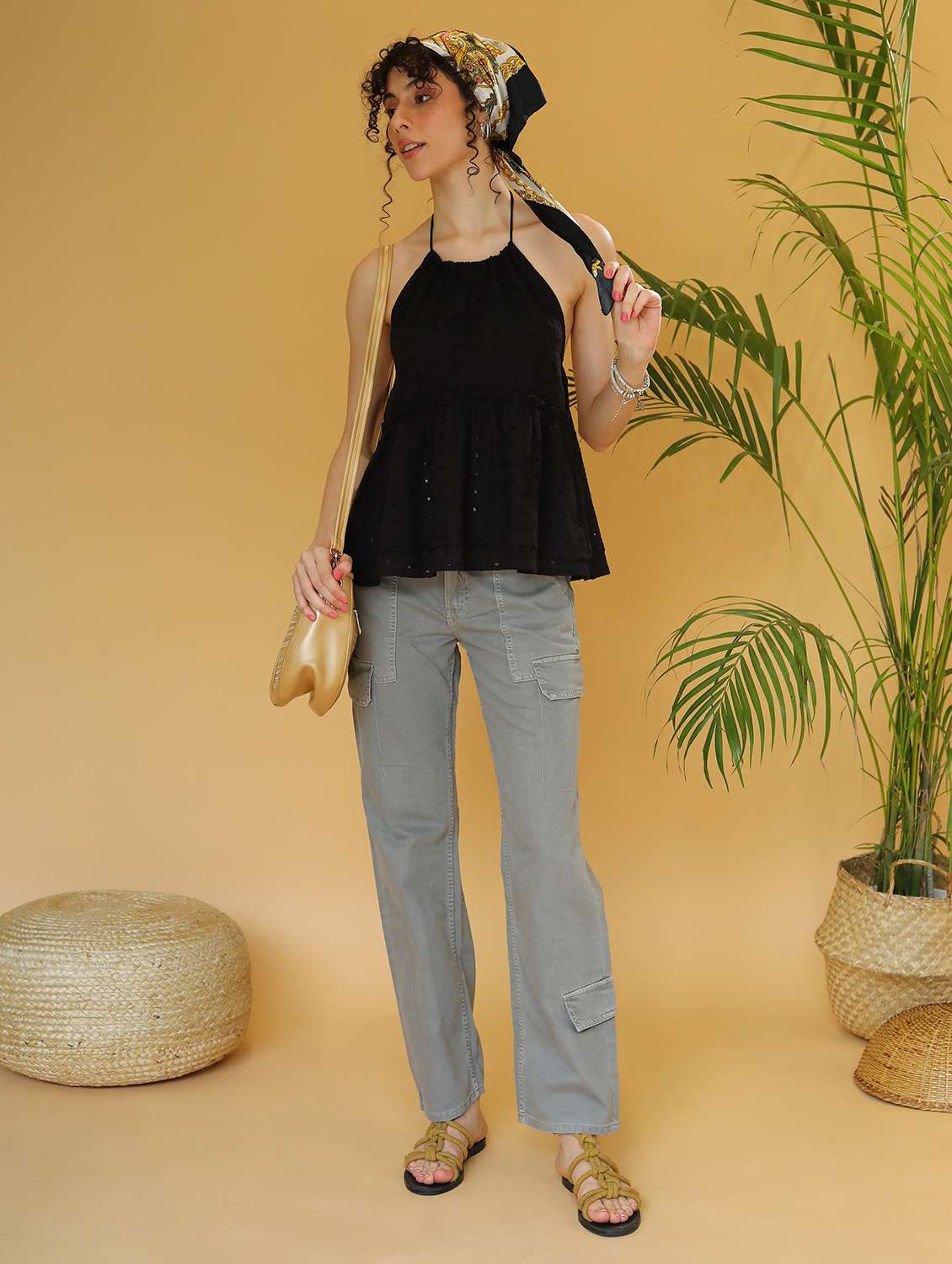 women halter neck backless peplum top - 21295247 -  Standard Image - 4