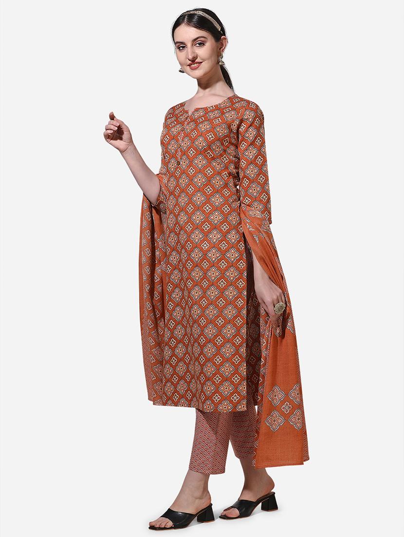 rust printed suit set - 21295882 -  Standard Image - 1