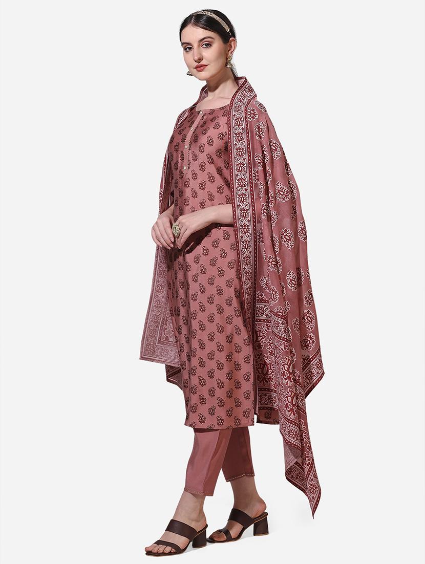 women three quarter sleeve kurta pant with dupatta set - 21295921 -  Standard Image - 1
