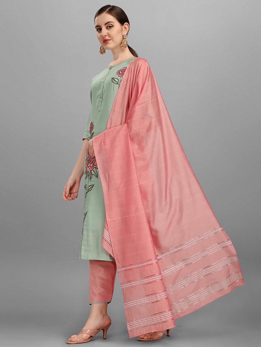 green self design kurta & dupatta set - 21296064 -  Standard Image - 1