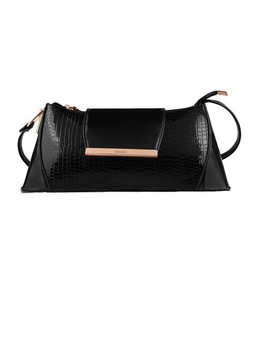 black leatherette sling bag - 21296613 -  Standard Image - 0